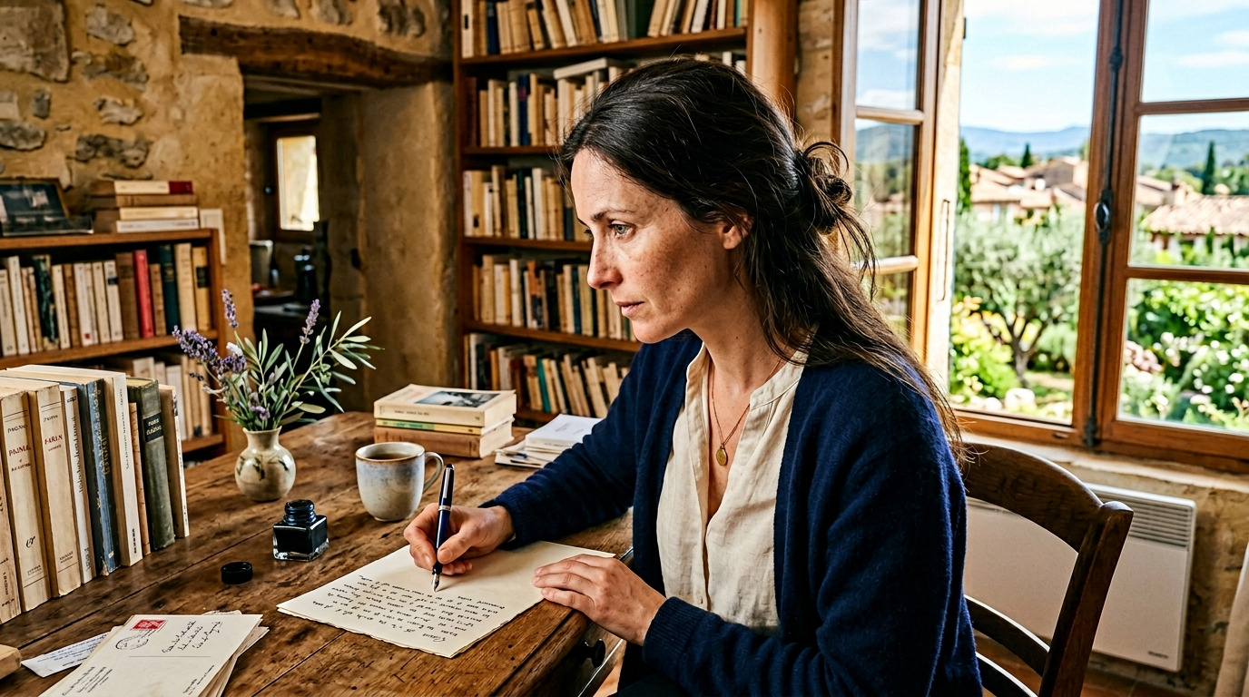 Inès Vaurelle écrivant une voyance par mail